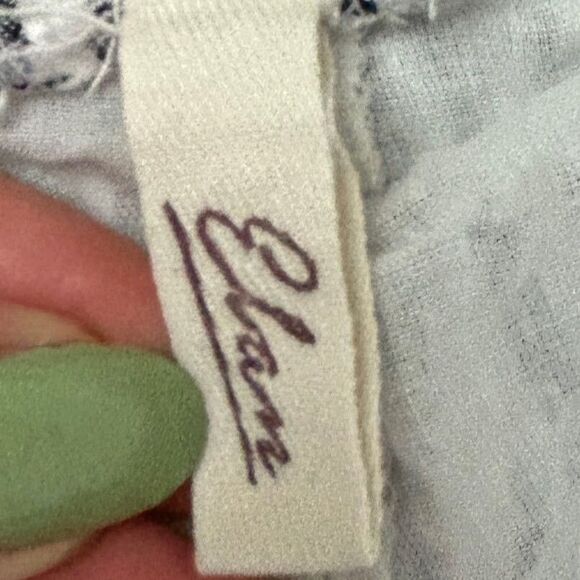 Elan Wide Leg Flowy Pinstripe Pants Wide Leg Paperbag High Tie Waist Grey Whit M - Picture 11 of 12